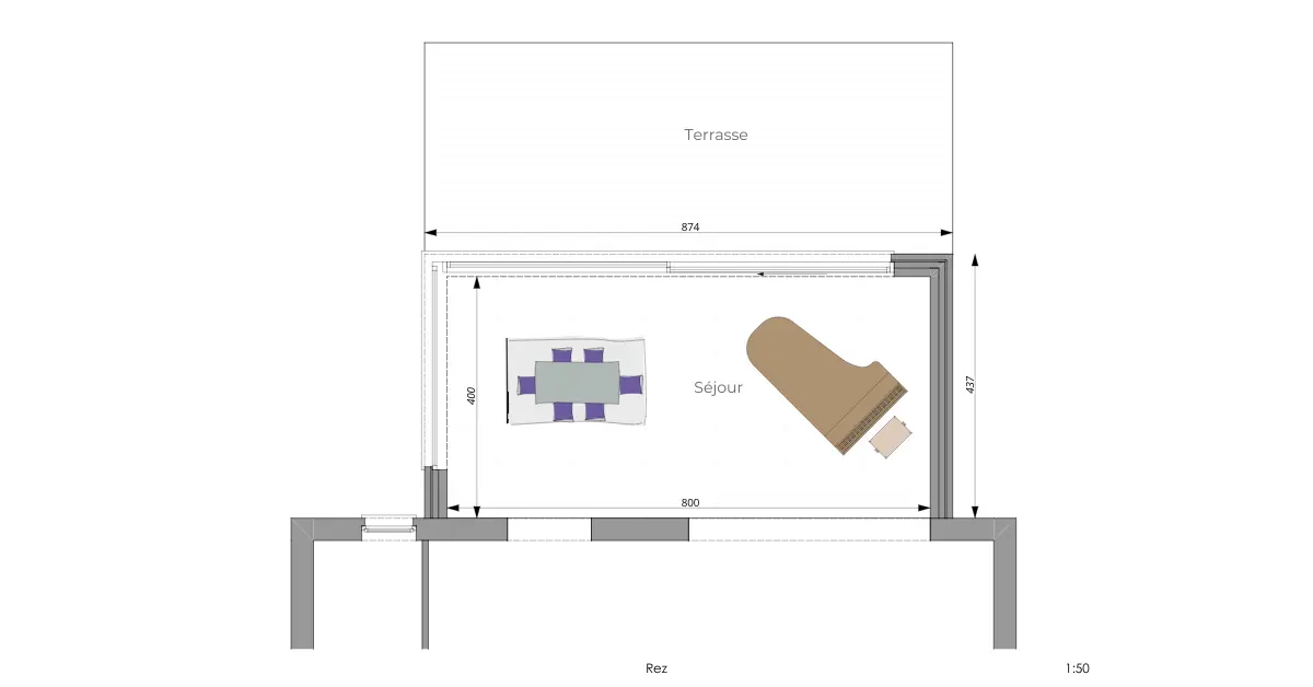 plann extension maison compère
