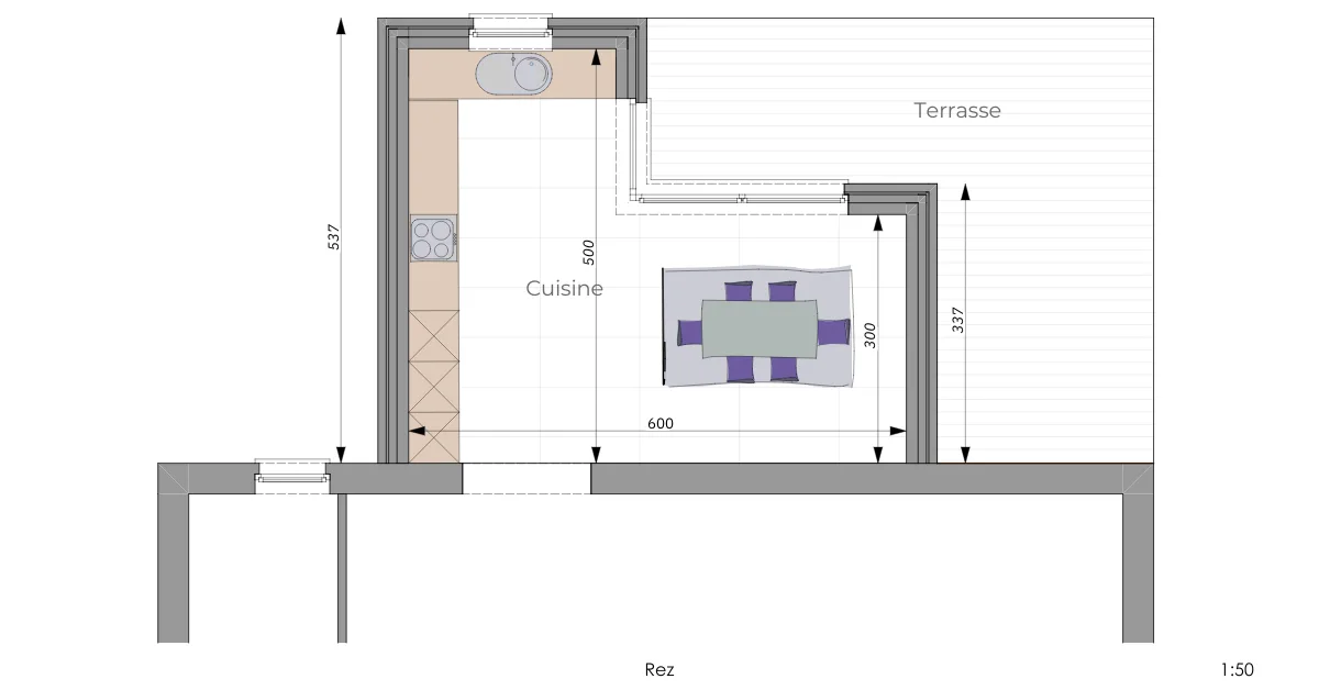 plan extension maison compère